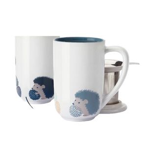 Davids tea Hedgehog Nordic mug color changing blue grey ceramic cup pinecone